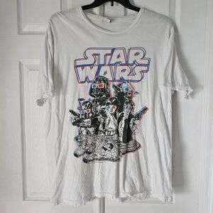 100% cotton retro y2k Star wars white tshirtSize xxl